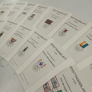 Lot of 27 Vintage 1979 German Ersttagsblatt First Day Covers Bonn Stamp Sheets